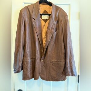 Remy Leather Brown Men's Leather Sport Coat Blazer